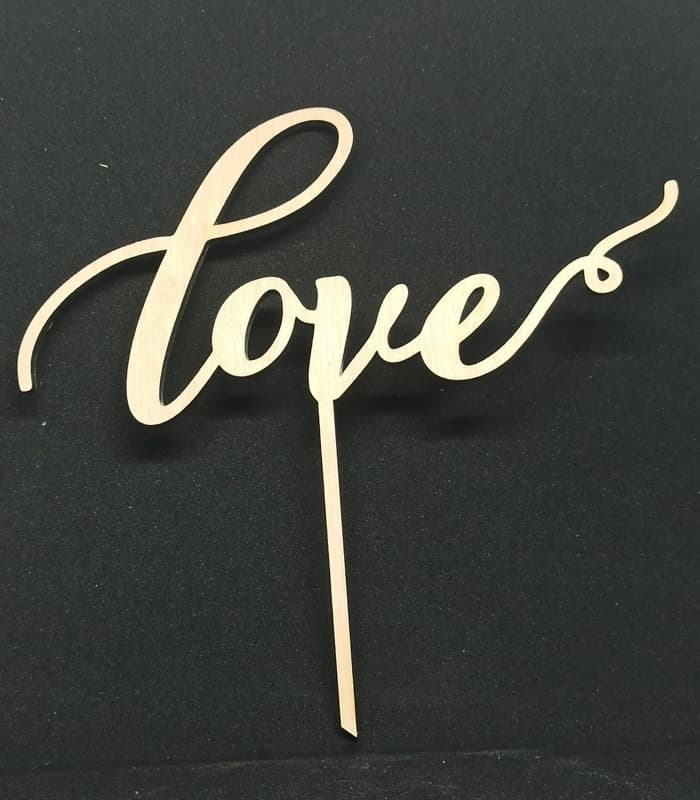Elegant Love Cake Topper Vector Design for Laser Cutting