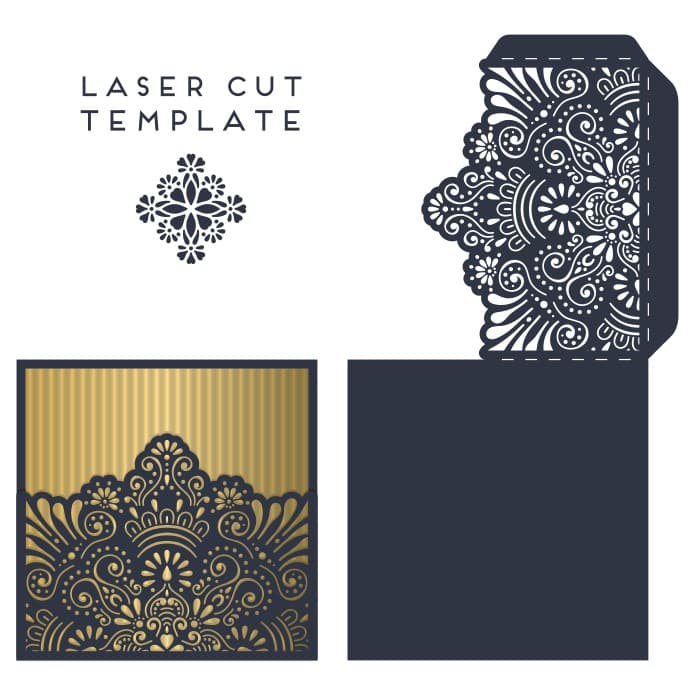 Elegant Mandala Laser Cut Invitation Card Vector Template