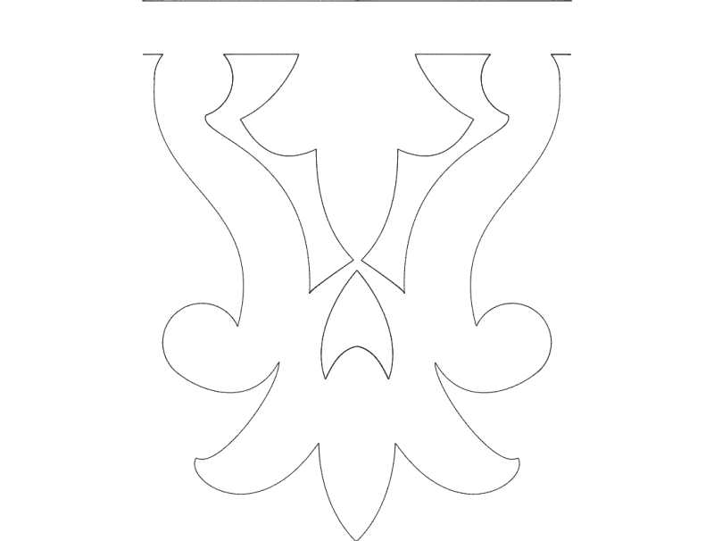 Elegant Ornamental Corbel Scrollwork Vector DXF File