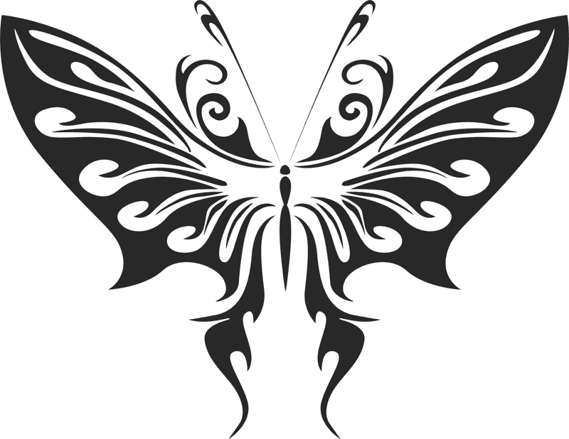 Elegant Ornate Butterfly Vector Art - Free DXF File for CNC