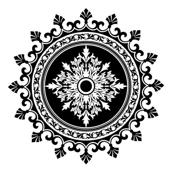 Elegant Ornate Mandala Circular Vector Design DXF File