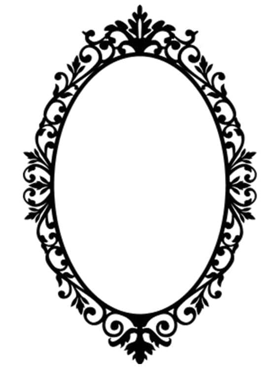 Elegant Ornate Oval Frame Vector Design for Laser Cutting