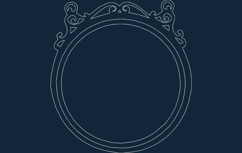 Elegant Ornate Round Mirror Frame Laser Cut Vector File