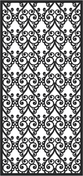 Elegant Ornate Scroll Pattern Panel Vector for Laser Cutting