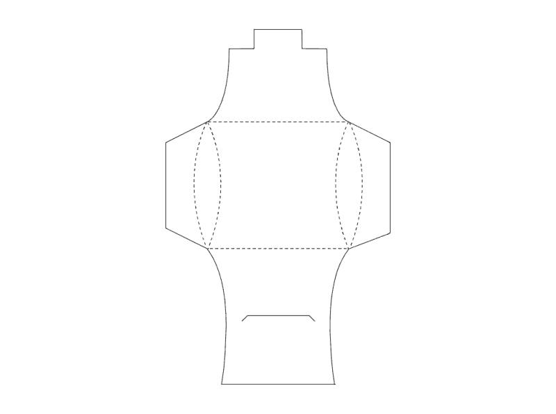 Elegant Pillow Box Template Vector DXF for Laser Cutting