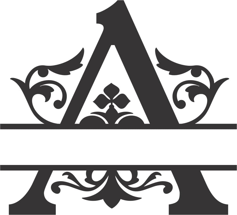 Elegant Split Monogram Letter A Vector Design for Laser Cutting