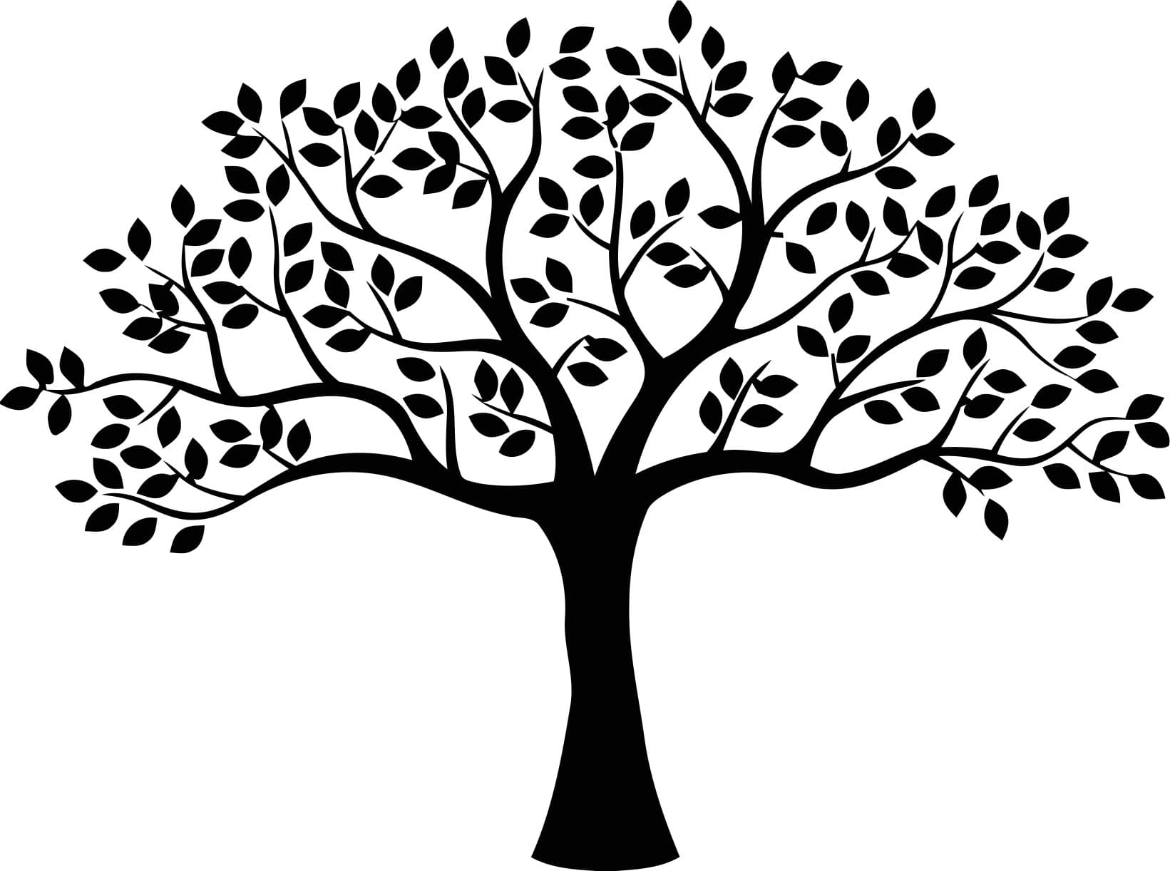 Elegant Spreading Tree Vector File for Laser Cutting