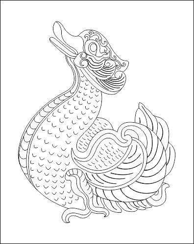 Elegant Stylized Duck Vector Design for Laser Cutting DXF