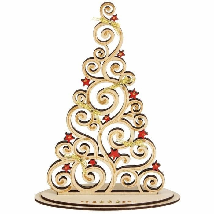 Elegant Swirl Christmas Tree Laser Cut Vector File