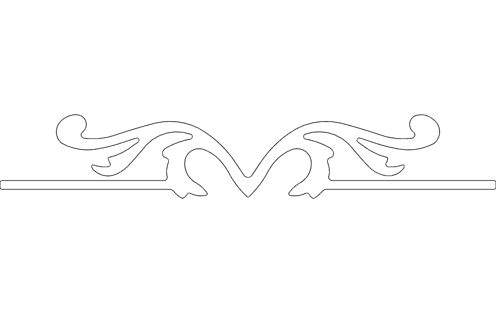 Elegant Swirl Decorative Divider Vector DXF File