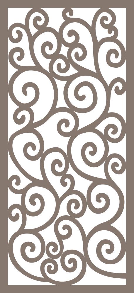 Elegant Swirl Jali Pattern Vector for Laser Cutting