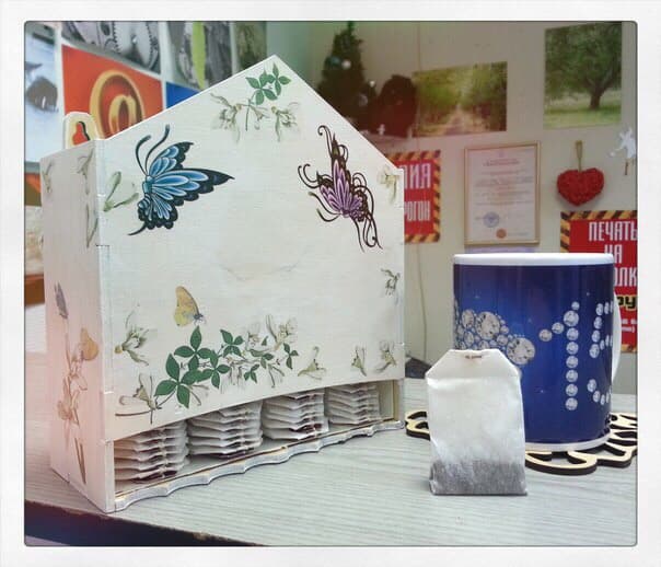 Elegant Tea Bag Dispenser Laser Cut Vector Model