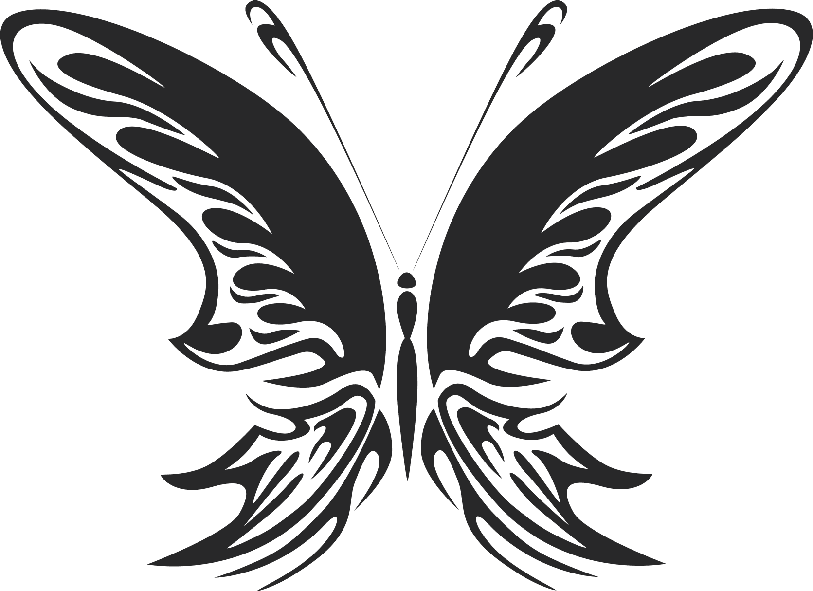 Elegant Tribal Butterfly Vector Art Free Download