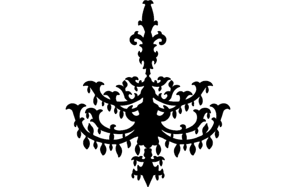 Elegant Victorian Chandelier Vector Design DXF File