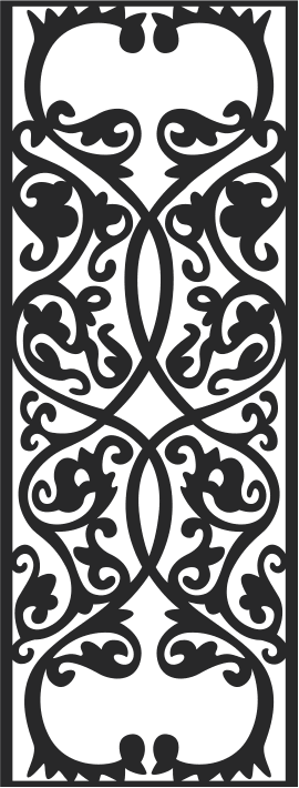 Elegant Victorian Floral Scrollwork Panel Vector File