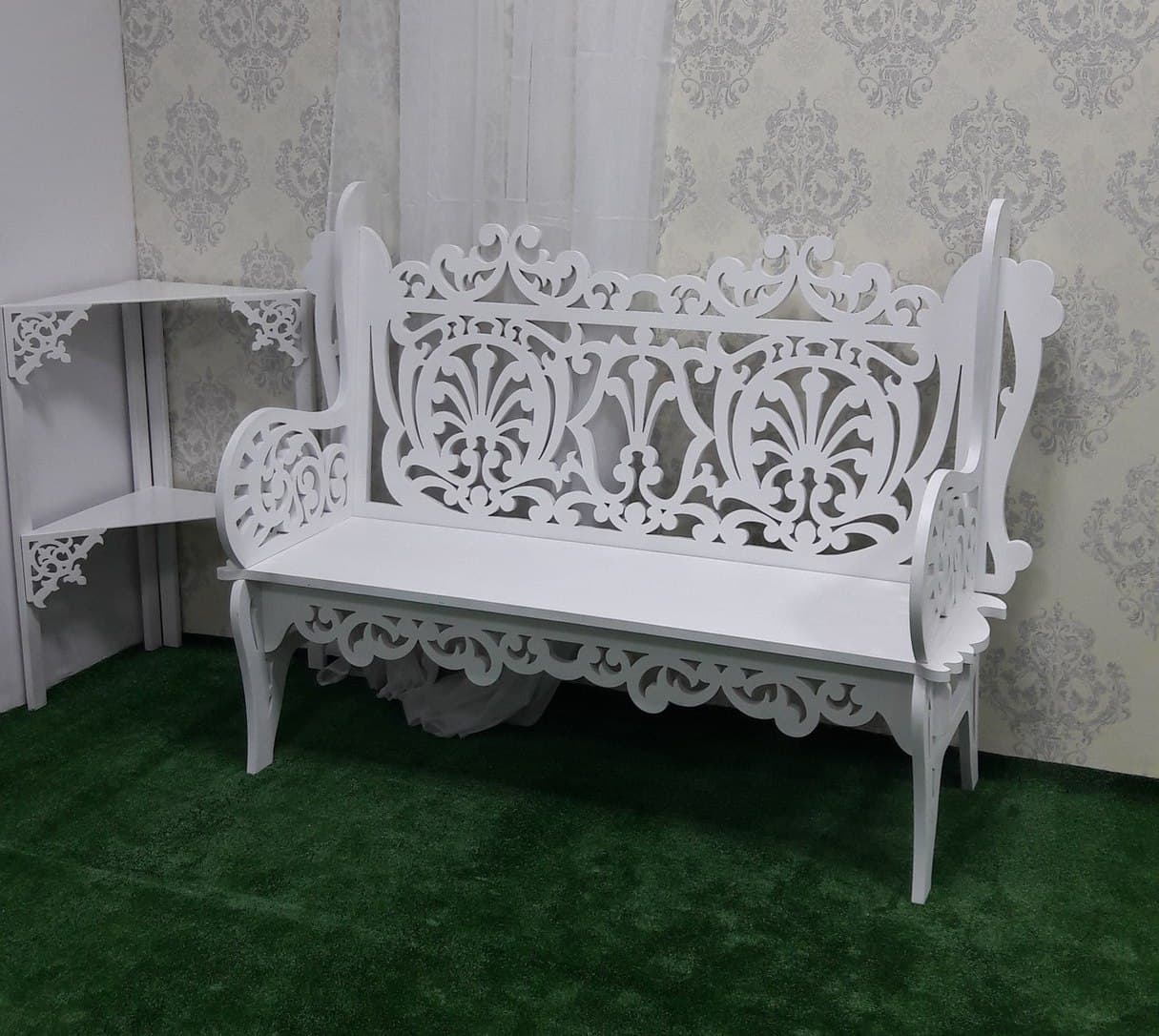 Elegant Victorian Garden Bench Laser Cut Vector File
