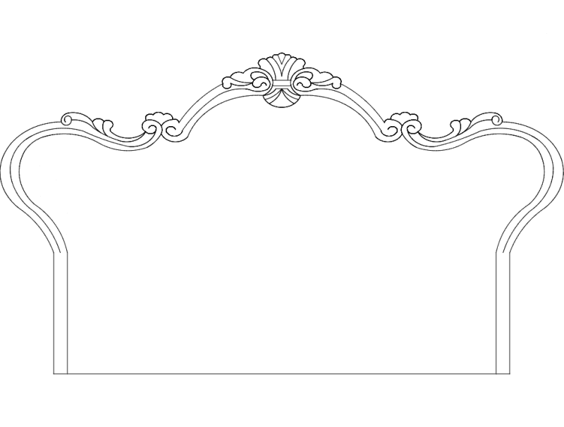 Elegant Victorian Headboard Laser Cut Vector Design DXF