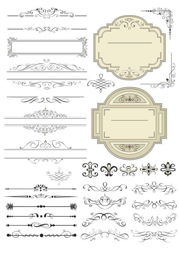 Elegant Vintage Decorative Dividers and Frames Vector Set