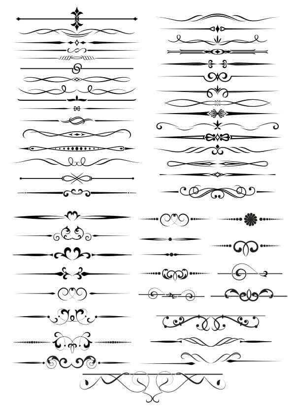 Pack de Divisores y Bordes Vintage Elegantes - Vector Gratis DXF SVG