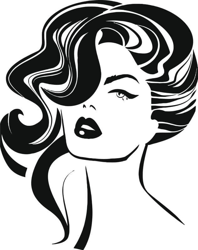 Elegant Vintage Glamour Woman Face Vector for Laser Cutting