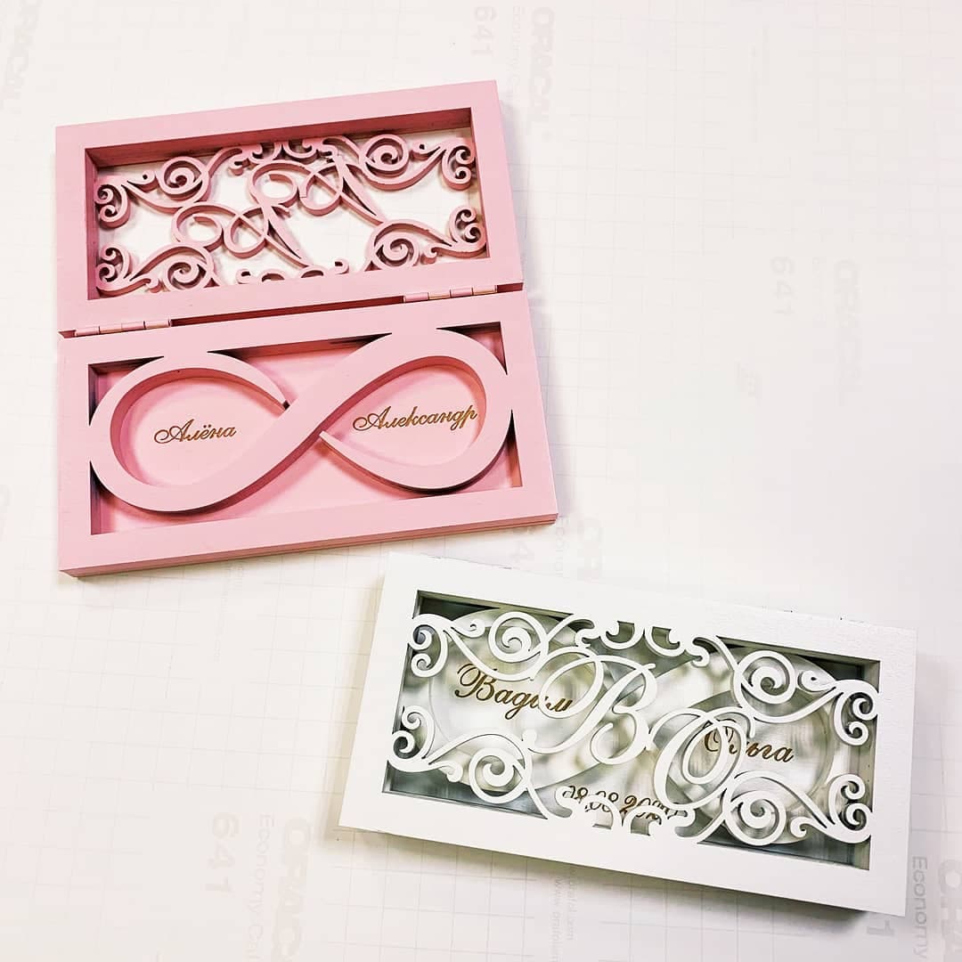Elegant Wedding Ring Box Laser Cut Vector File