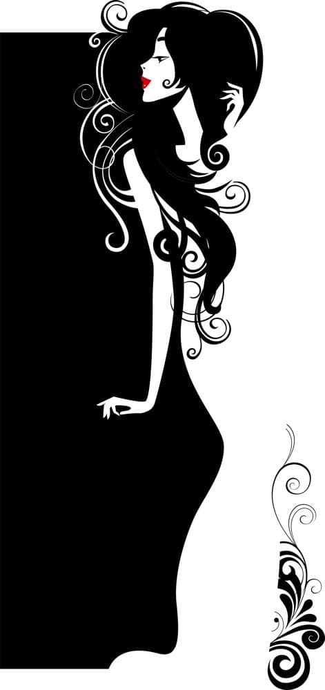 Elegant Woman Silhouette Vector Design for Laser Cutting