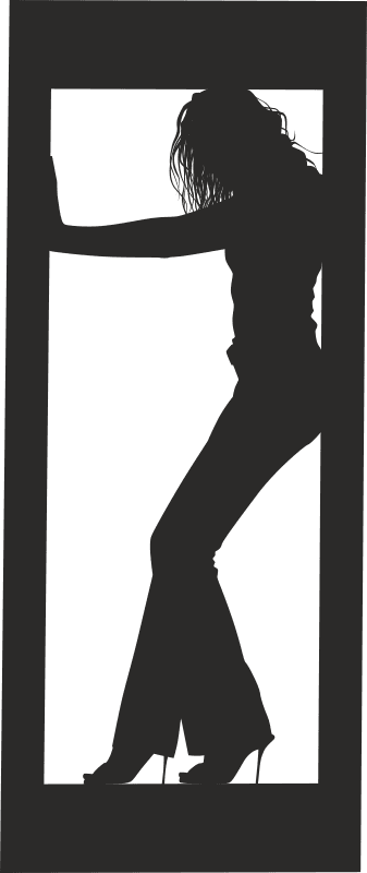 Elegant Woman Silhouette Vector Design for Laser Cutting