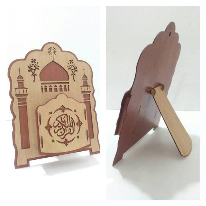 Elegant Wooden Quran Stand Vector for Laser Cutting DXF
