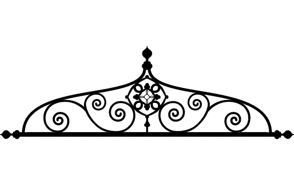 Elegant Wrought Iron Arch Decorative Vector File DXF