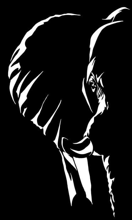 Elephant Portrait Stencil Vector for Laser Cutting DXF