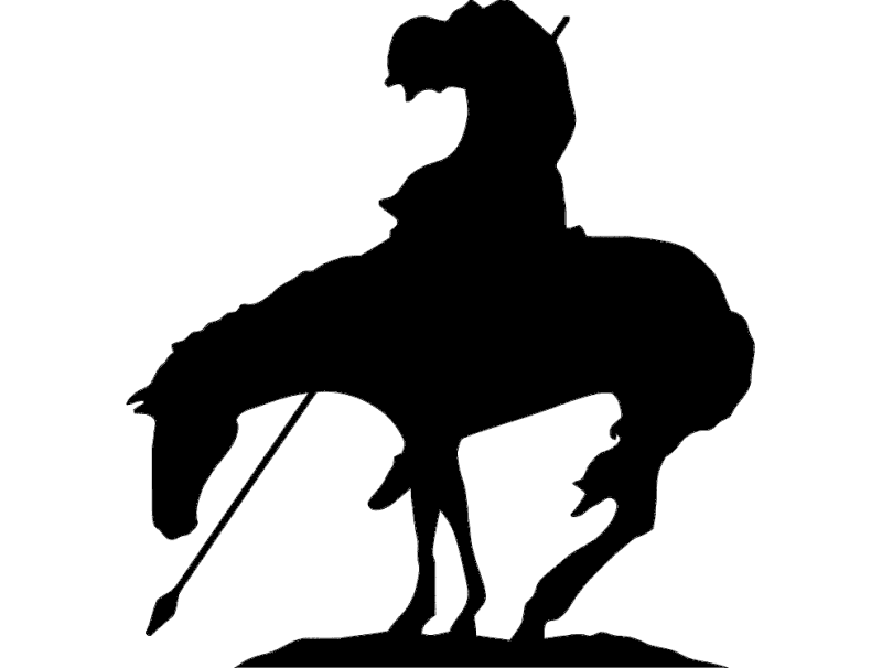 End of the Trail Native American Silhouette Vector DXF