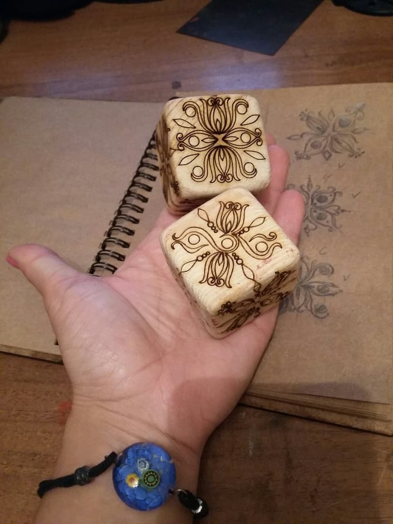 Engraved Decorative Wooden Dice 3D Puzzle Vector File