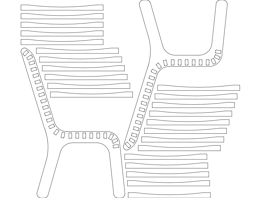 Plano Vectorial para Silla de Escritorio Ergonómica en DXF
