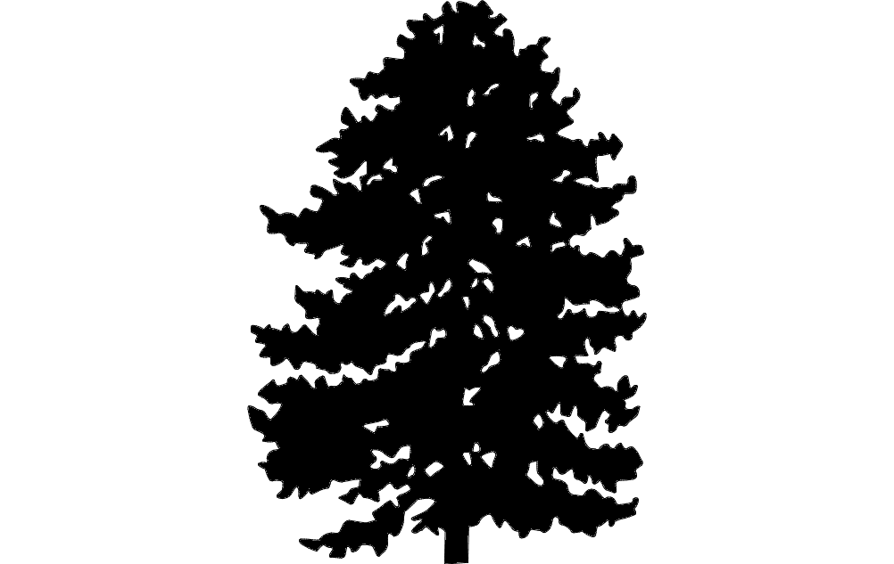 Evergreen Pine Tree Silhouette Vector File for CNC Laser Cutting