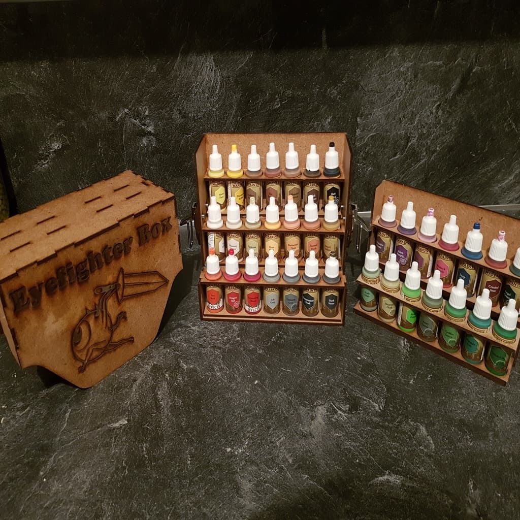 Eyefighter Paint Rack and Carrying Case Laser Cut DXF File