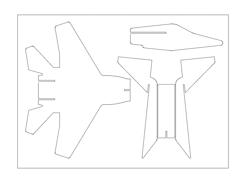 F-15 Fighter Jet 3D Puzzle Laser Cut DXF File