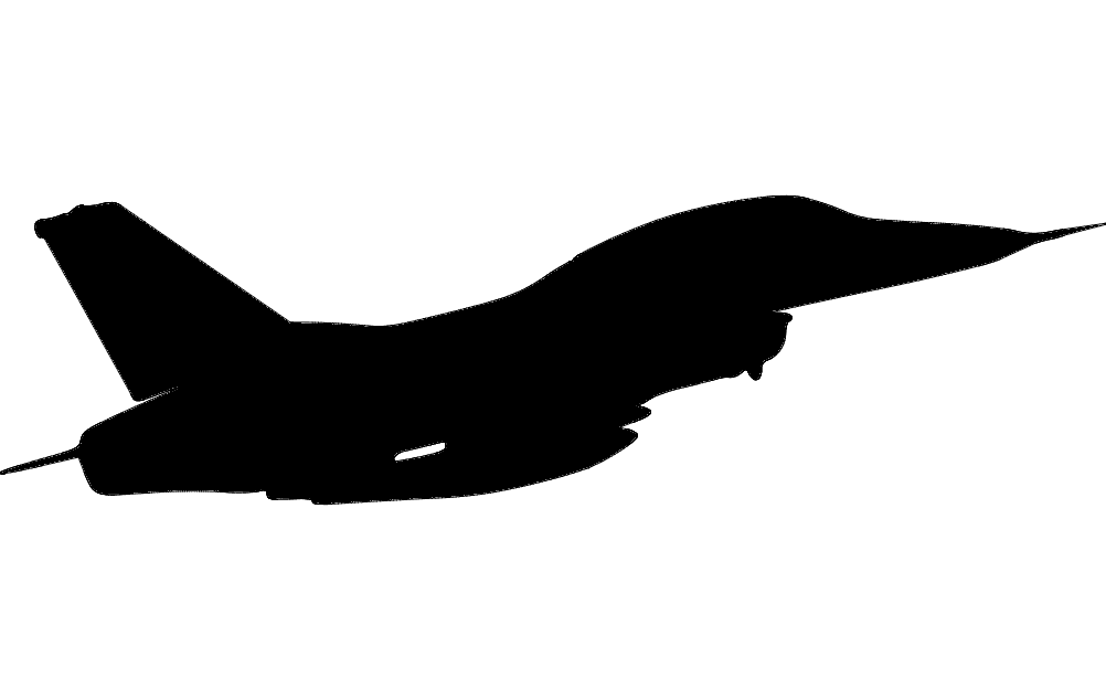 F-16 Fighter Jet Silhouette Vector File (DXF)