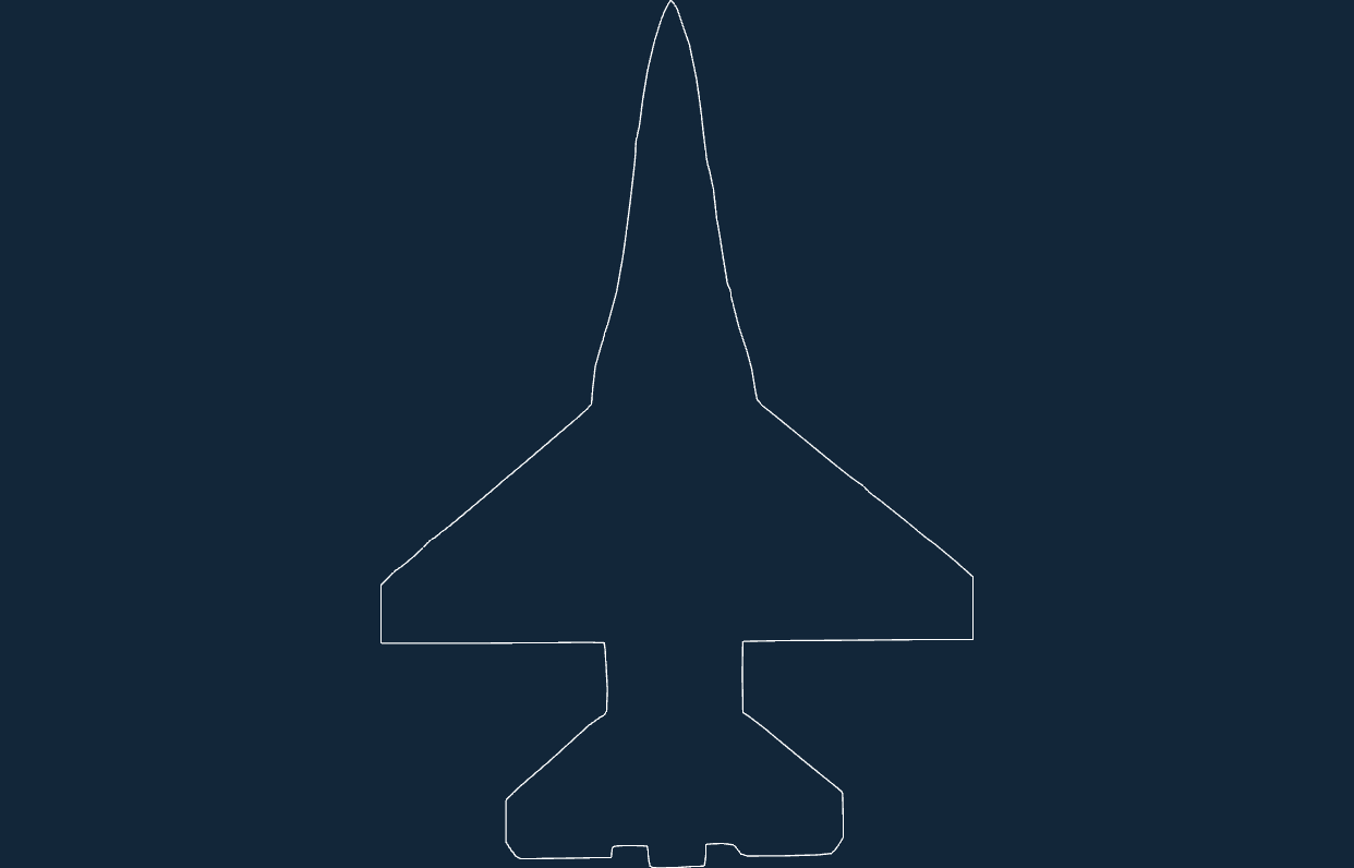 Archivo Vectorial de Silueta de Avión de Combate F-16 (DXF)