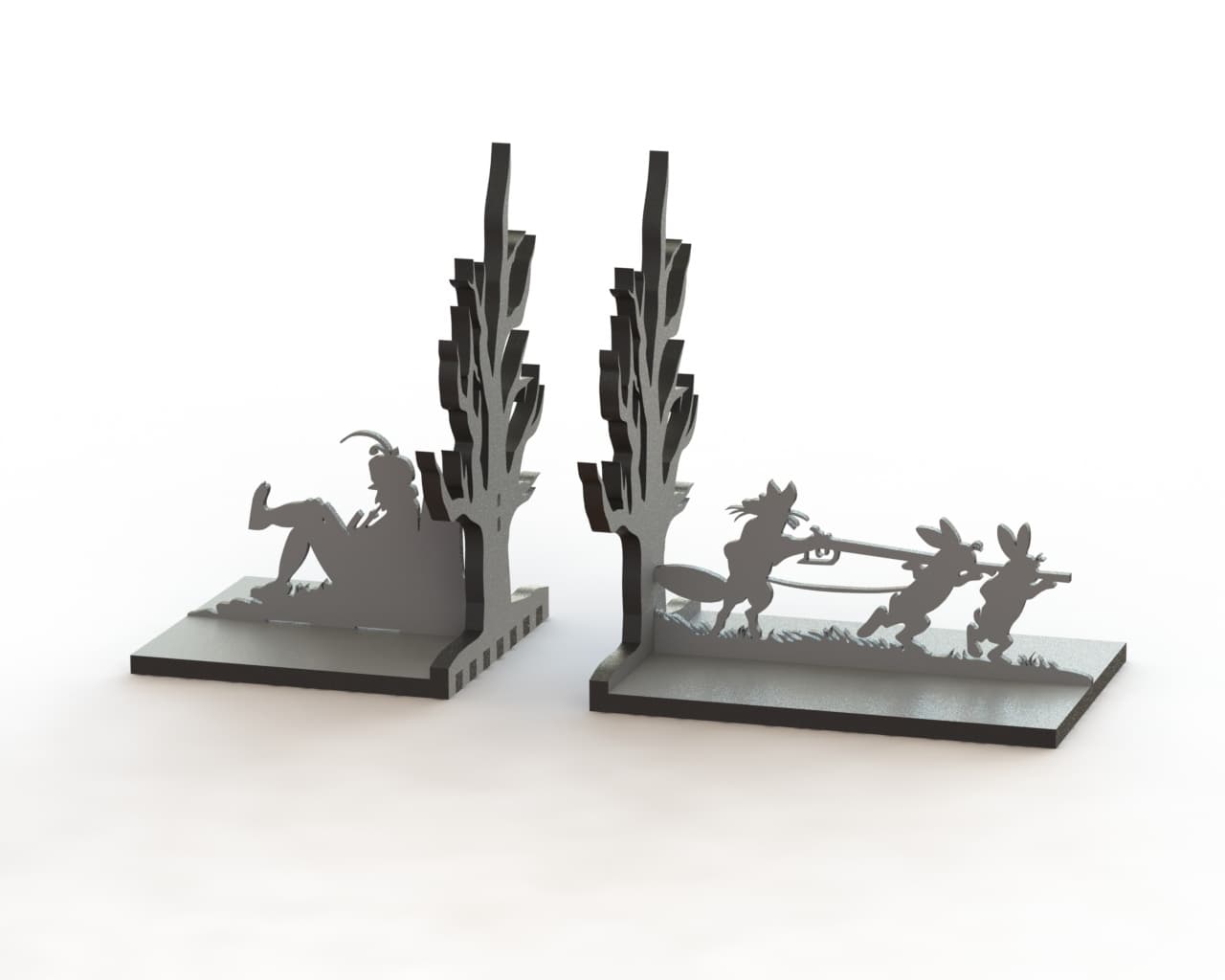 Fable-Themed Decorative Bookends Laser Cut Vector File