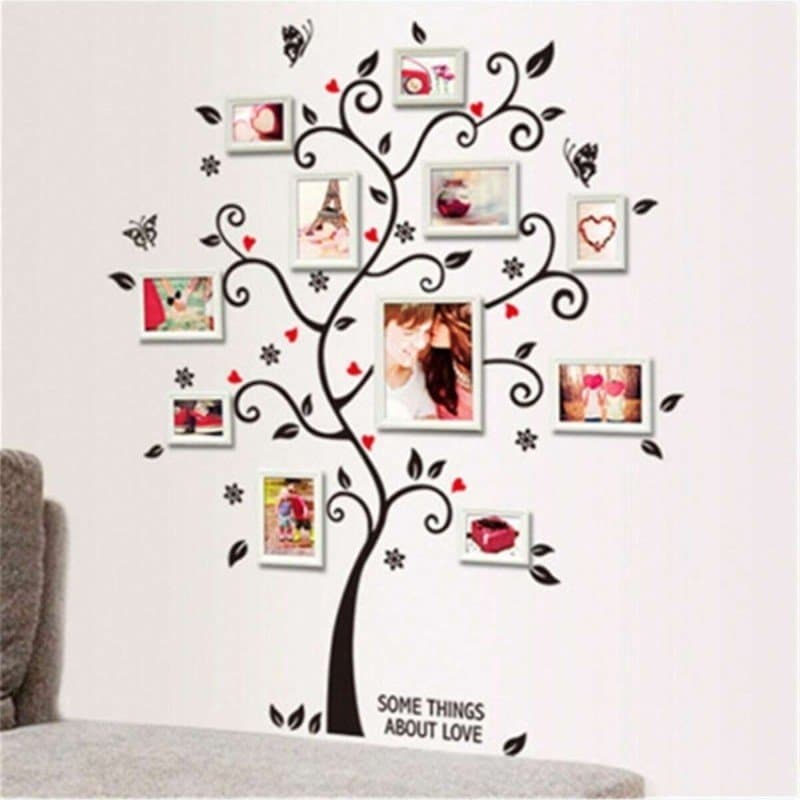 Family Tree Photo Frame Wall Art Vector File (DXF, SVG, AI)