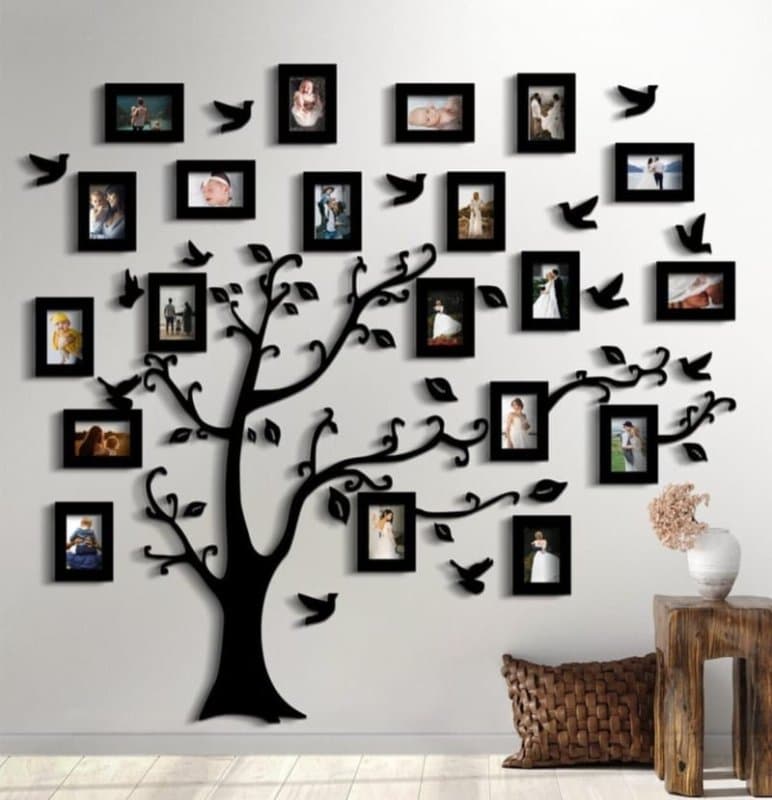 Family Tree Photo Wall Decor Laser Cut Vector File
