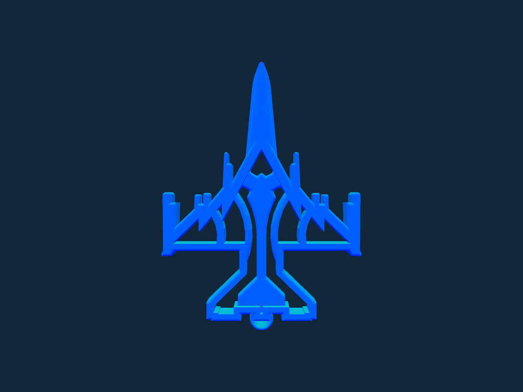Fighter Jet Silhouette 3D Model STL for Laser Cutting