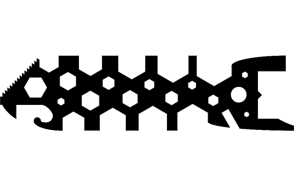 Fishbone Multi-Tool Wrench Vector File for CNC Laser Cutting