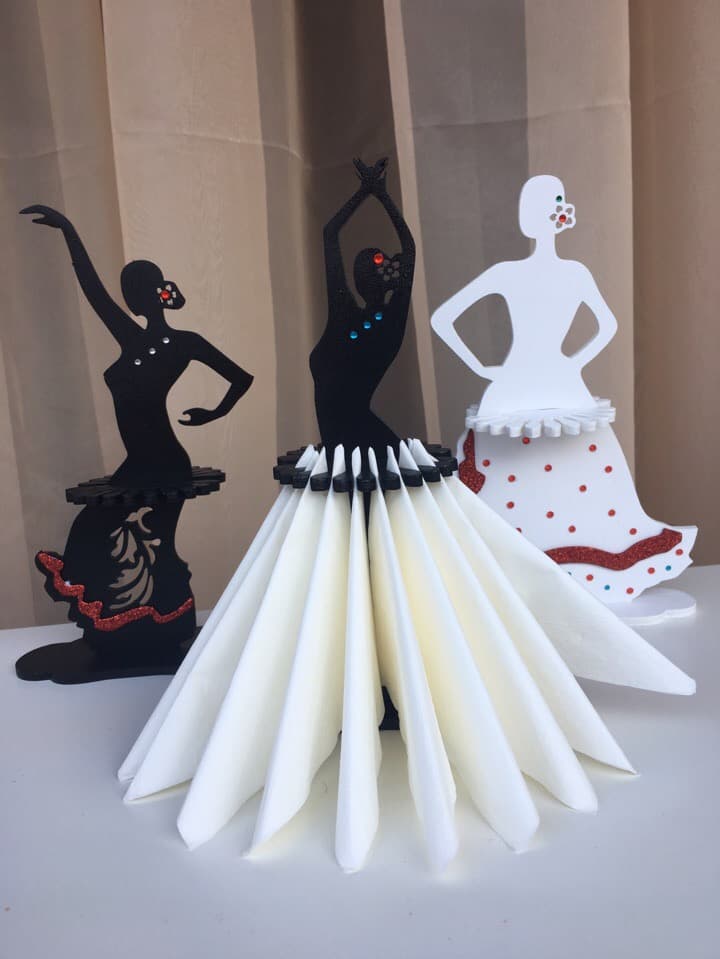 Flamenco Dancer Napkin Holder Laser Cut Vector Design