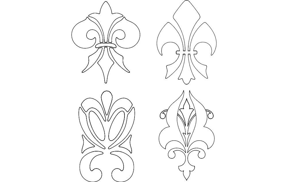 Fleur de Lis Vector Set for Laser Cutting DXF Files