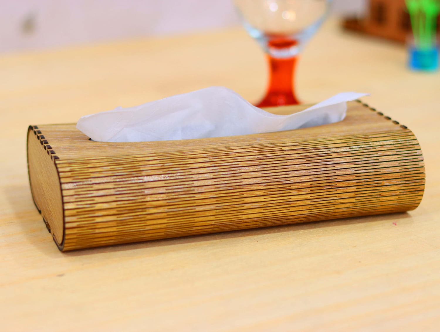 Flexible Wooden Tissue Box Holder Laser Cut Vector File