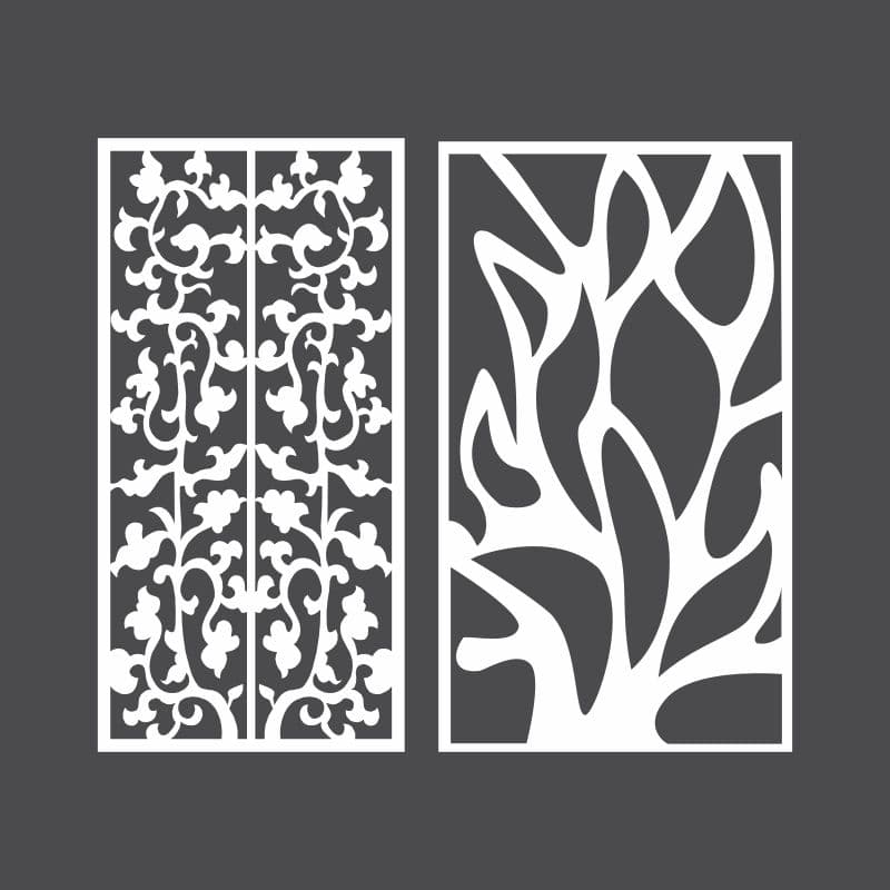 Floral and Organic Jali Decorative Panels Vector File