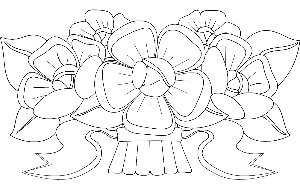 Floral Bouquet Ornament Vector DXF File for Laser Cutting