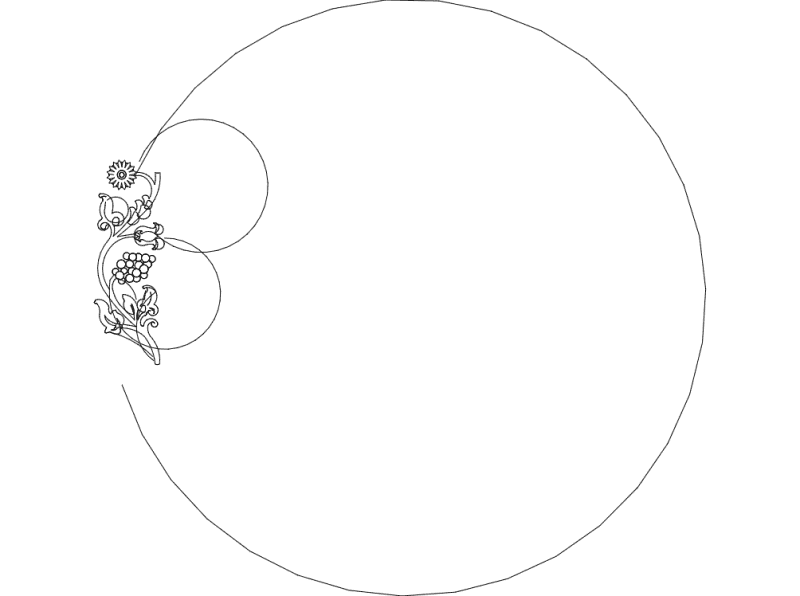 Floral Circular Ornament DXF Vector Design for Laser Cutting