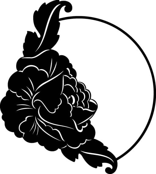 Floral Corner Frame Vector Design for Laser Cutting